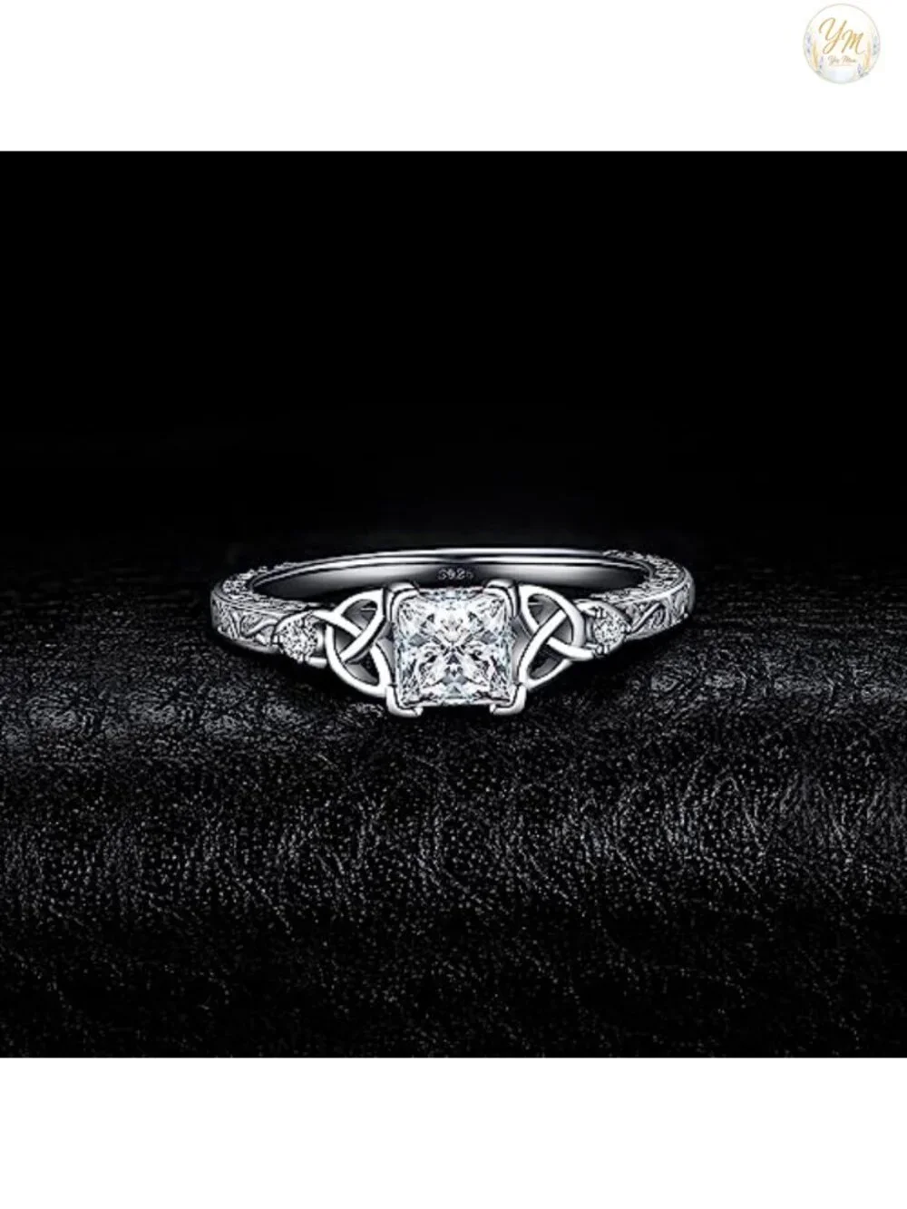 Vintage Celtic Knot 1.2ct CZ Solitaire Ring Sterling Silver